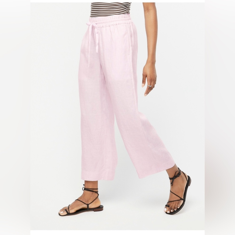 J.Crew Wide-Leg Linen Pant- NWT- Icy Orchid- Size SMALL